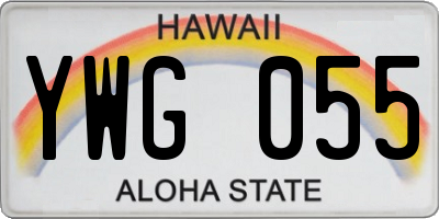 HI license plate YWG055