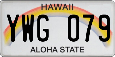 HI license plate YWG079