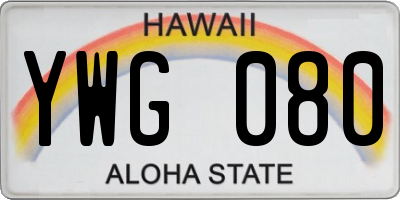 HI license plate YWG080