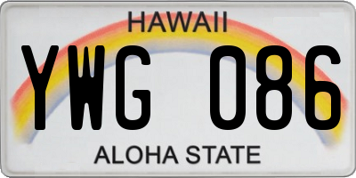 HI license plate YWG086