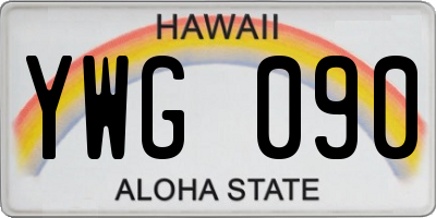 HI license plate YWG090