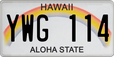 HI license plate YWG114