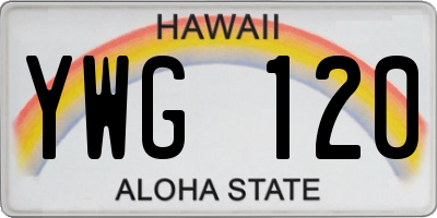 HI license plate YWG120