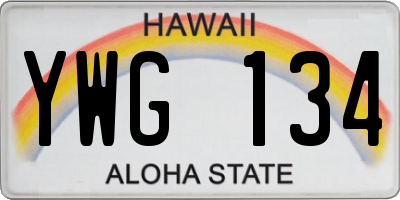 HI license plate YWG134