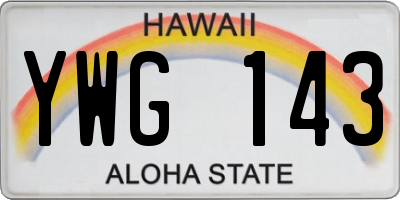HI license plate YWG143