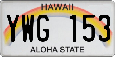 HI license plate YWG153