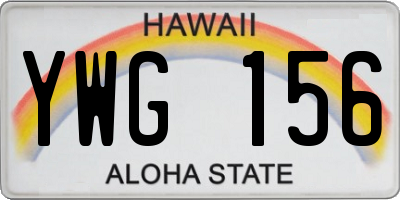 HI license plate YWG156