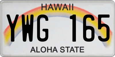 HI license plate YWG165