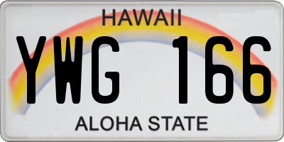HI license plate YWG166
