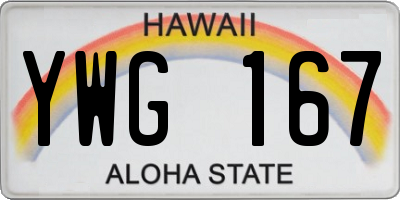 HI license plate YWG167