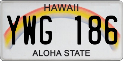 HI license plate YWG186