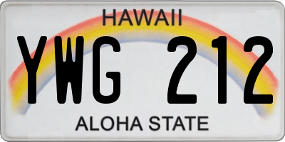 HI license plate YWG212
