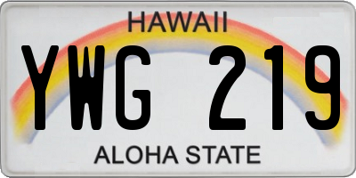HI license plate YWG219