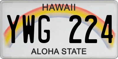 HI license plate YWG224