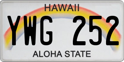 HI license plate YWG252
