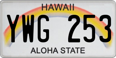 HI license plate YWG253