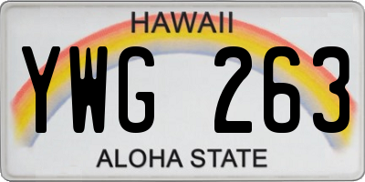 HI license plate YWG263