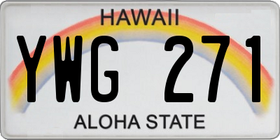 HI license plate YWG271