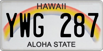 HI license plate YWG287