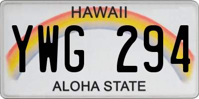 HI license plate YWG294