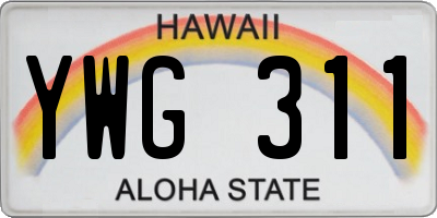 HI license plate YWG311