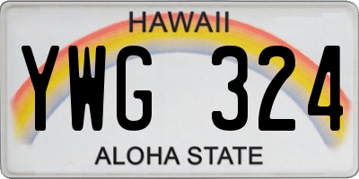 HI license plate YWG324