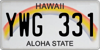 HI license plate YWG331