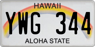 HI license plate YWG344