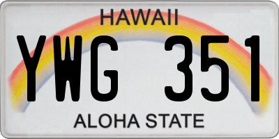 HI license plate YWG351