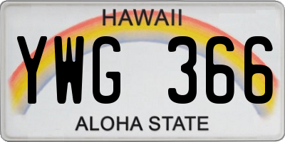 HI license plate YWG366