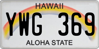HI license plate YWG369