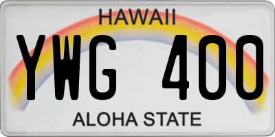 HI license plate YWG400