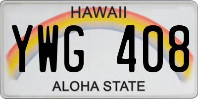 HI license plate YWG408