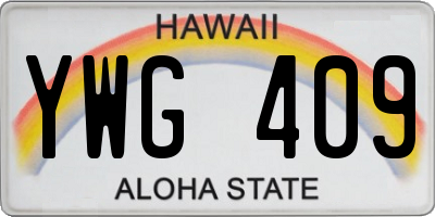 HI license plate YWG409