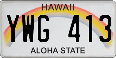 HI license plate YWG413