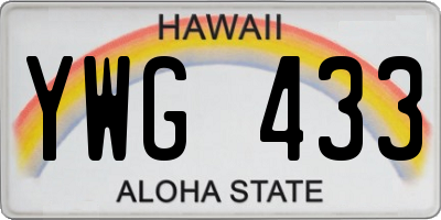 HI license plate YWG433