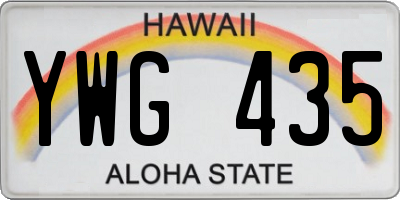 HI license plate YWG435