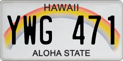 HI license plate YWG471