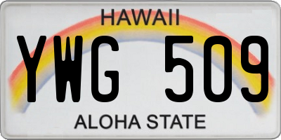 HI license plate YWG509