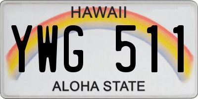 HI license plate YWG511