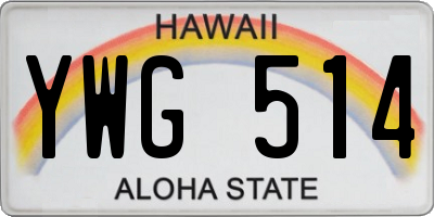 HI license plate YWG514