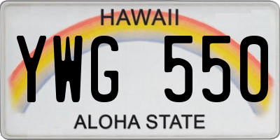 HI license plate YWG550
