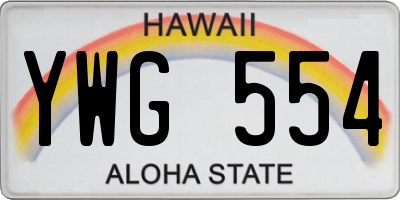 HI license plate YWG554