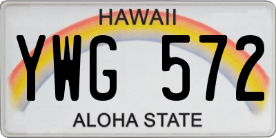 HI license plate YWG572