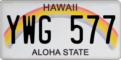 HI license plate YWG577