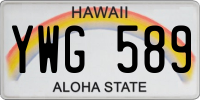 HI license plate YWG589
