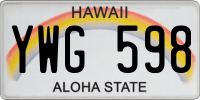 HI license plate YWG598