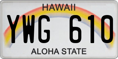 HI license plate YWG610