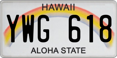 HI license plate YWG618