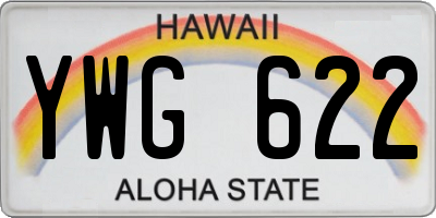 HI license plate YWG622